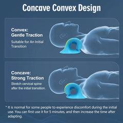 Cervical Neck Traction Pillow - Ergonomic Neck Stretcher for Pain Relief & Spine Alignment, Portable Neck Relaxer for Home