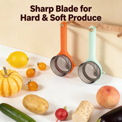 Multi-functional Fruit Vegetable Peeler with Peel Storage No Splashing Hanging Design Easy To Clean Potato Eye Remover Kitchen