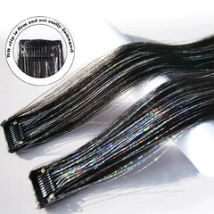 Synthetic Ear-dyed Laser Wig Piece One-card Seamless Feather Hair Extension Artifact Girl Group Stage Headdress Patch