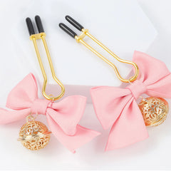 Women Faux Body Clip Jewelry Body Chain Bow Bell Body Clamps Non Piercing Clip on Body Chain for Women