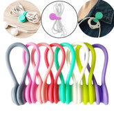 1-10PCSMagnetic Data Cable Organizer For Storing Mobile Phones And Headphones Anti Winding Universal Silicone Portable Magnet
