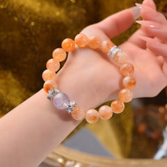 Natural Yellow Tower Crystal Purple Quartz Main Bead Bracelet Fashion Original Design Ladies Style Hand Chain TikTok Bestseller