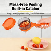 Multi-functional Fruit Vegetable Peeler with Peel Storage No Splashing Hanging Design Easy To Clean Potato Eye Remover Kitchen
