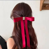 1/2pcs Magnetic Bow Hair Clip with Detachable Streamers — Sweet-Style Claw Clip for Women, Ideal for Half-Up Hairstyles