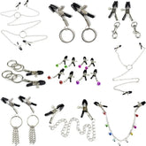 1 Pair Metal Bondage Nipple Clamps Chain Nipple Clips Labia Clamps Slave BDSM Women Toys Adult Sex Games Vagina Labia Spreader