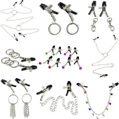 1 Pair Metal Bondage Nipple Clamps Chain Nipple Clips Labia Clamps Slave BDSM Women Toys Adult Sex Games Vagina Labia Spreader