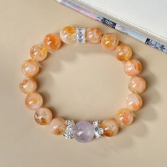 Natural Yellow Tower Crystal Purple Quartz Main Bead Bracelet Fashion Original Design Ladies Style Hand Chain TikTok Bestseller