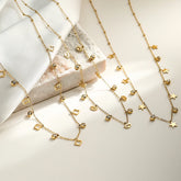 NEWBUY Trendy Gold Color Evil Eye Star Flower Choker Necklace For Women Girl High Quality Stainless Steel CZ Party Jewelry