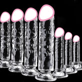 Crystal Penis Adult Sex Toy Masturbation Device Pudendal Toy Transparent Penis Adult Sex Products Available in Multiple Sizes