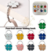 1pc Four Leaf Clover Design Foldable Handbag Hanger Folding Purse Table Hook Holder Handbag Hook for Office Table