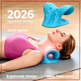 Cervical Neck Traction Pillow - Ergonomic Neck Stretcher for Pain Relief & Spine Alignment, Portable Neck Relaxer for Home