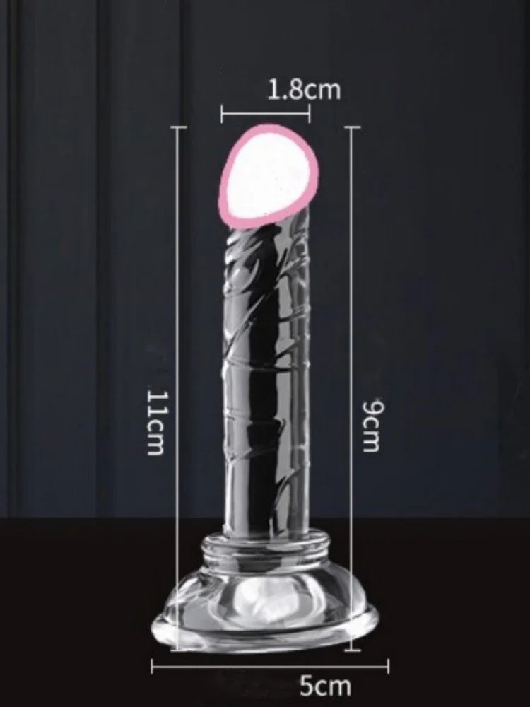 Crystal Penis Adult Sex Toy Masturbation Device Pudendal Toy Transparent Penis Adult Sex Products Available in Multiple Sizes