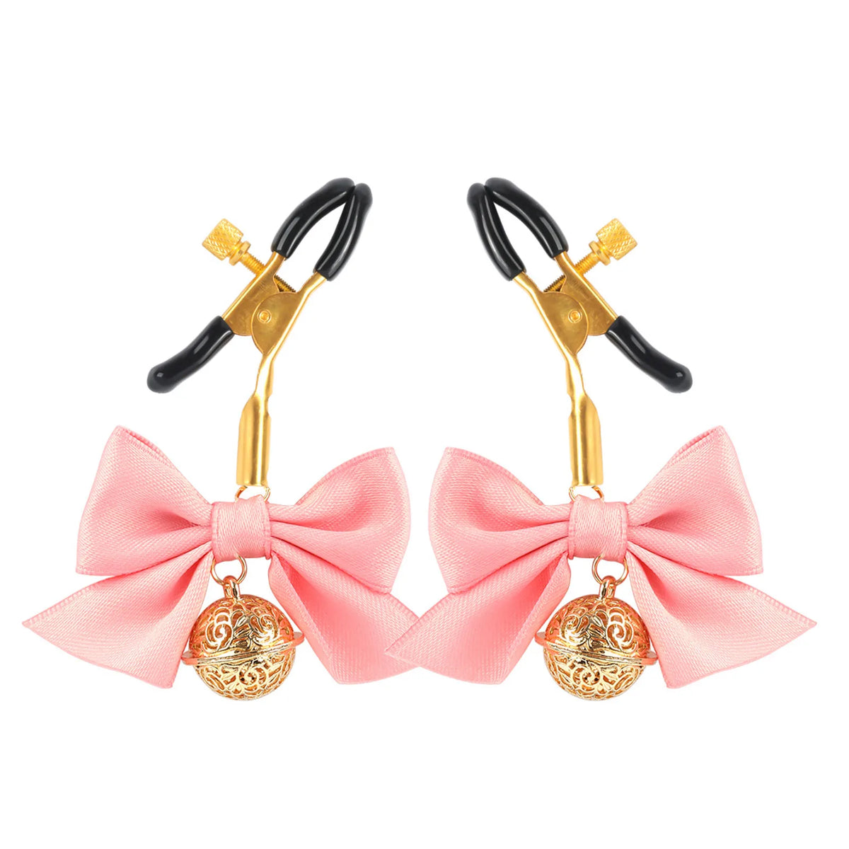 Women Faux Body Clip Jewelry Body Chain Bow Bell Body Clamps Non Piercing Clip on Body Chain for Women