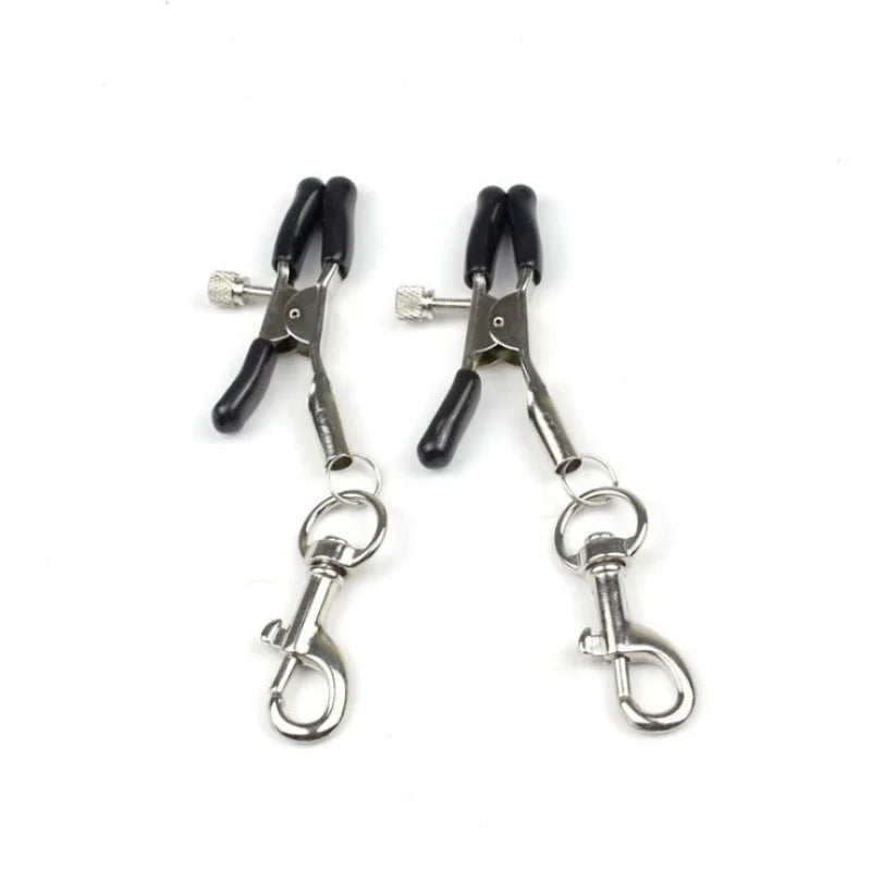 1 Pair Metal Bondage Nipple Clamps Chain Nipple Clips Labia Clamps Slave BDSM Women Toys Adult Sex Games Vagina Labia Spreader