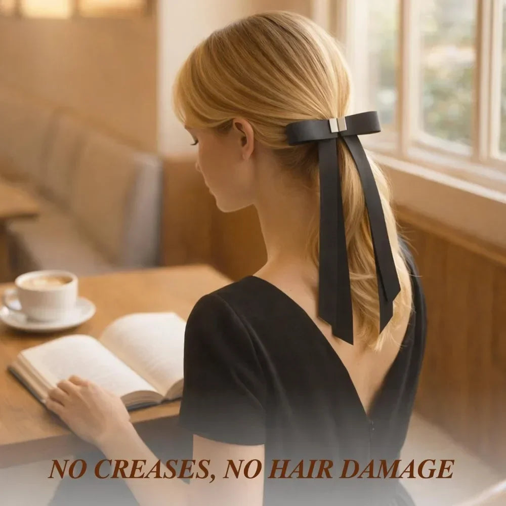 1/2pcs Magnetic Bow Hair Clip with Detachable Streamers — Sweet-Style Claw Clip for Women, Ideal for Half-Up Hairstyles