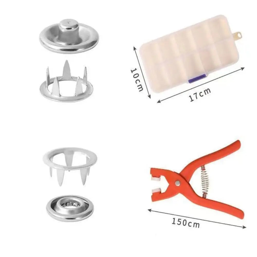 Metal Snaps Buttons Pliers Set Fasteners Tool Metal Sewing Buttons Press Studs Snap for Installing Clothes Bags