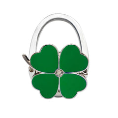 1pc Four Leaf Clover Design Foldable Handbag Hanger Folding Purse Table Hook Holder Handbag Hook for Office Table