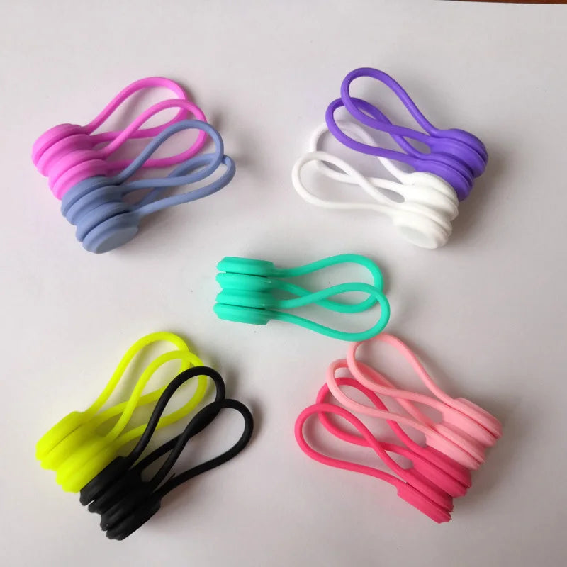 1-10PCSMagnetic Data Cable Organizer For Storing Mobile Phones And Headphones Anti Winding Universal Silicone Portable Magnet