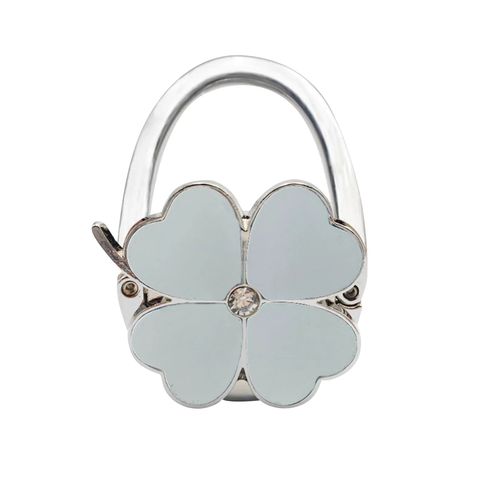 1pc Four Leaf Clover Design Foldable Handbag Hanger Folding Purse Table Hook Holder Handbag Hook for Office Table