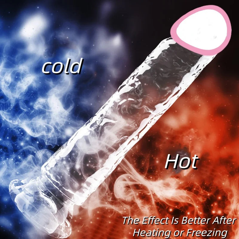 Crystal Penis Adult Sex Toy Masturbation Device Pudendal Toy Transparent Penis Adult Sex Products Available in Multiple Sizes