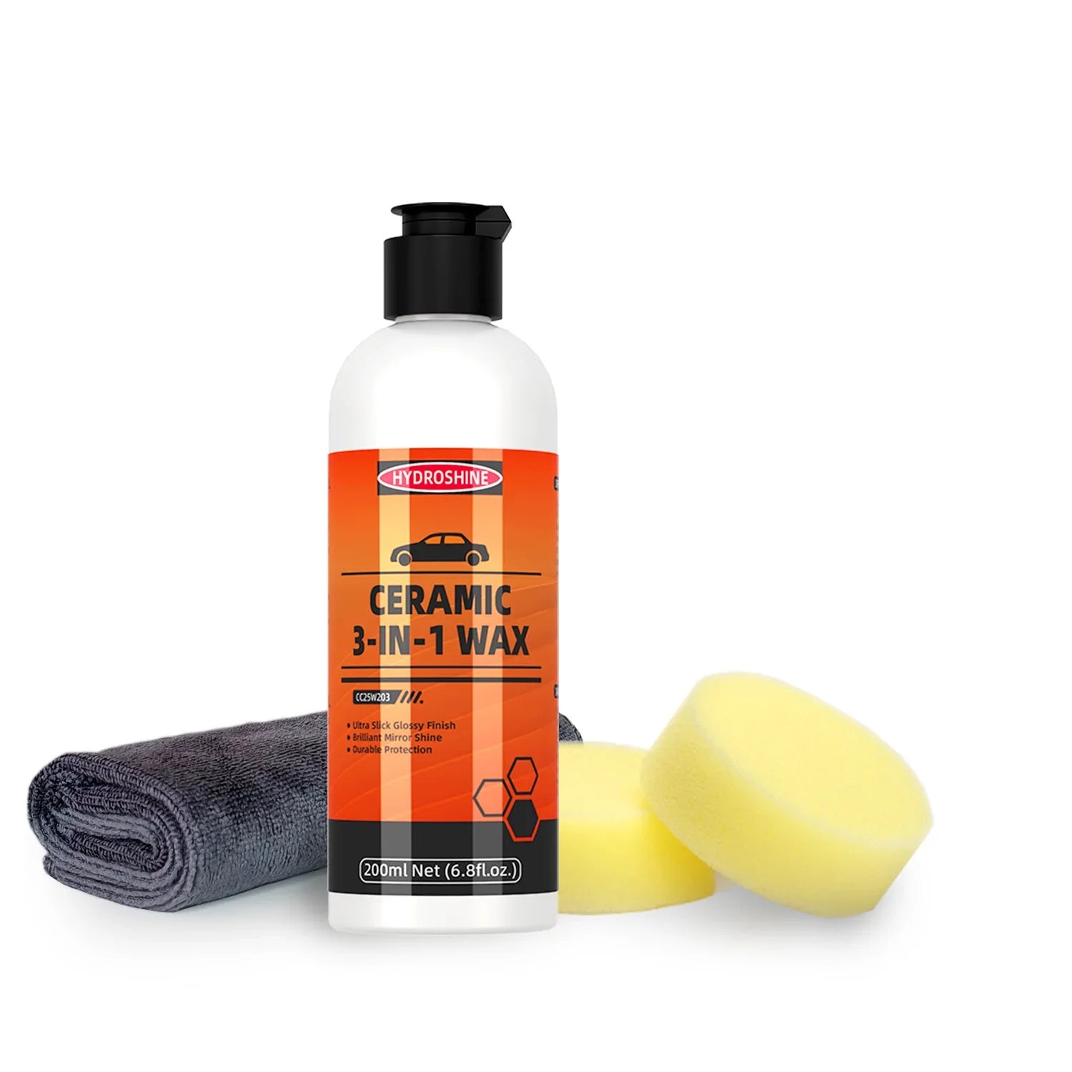 Hydroshine Car Ceramic 3-In-1 Wax Coating Protection Ceramic Polish Waterless Long-Lasting High-Gloss Wash Quick Detailer