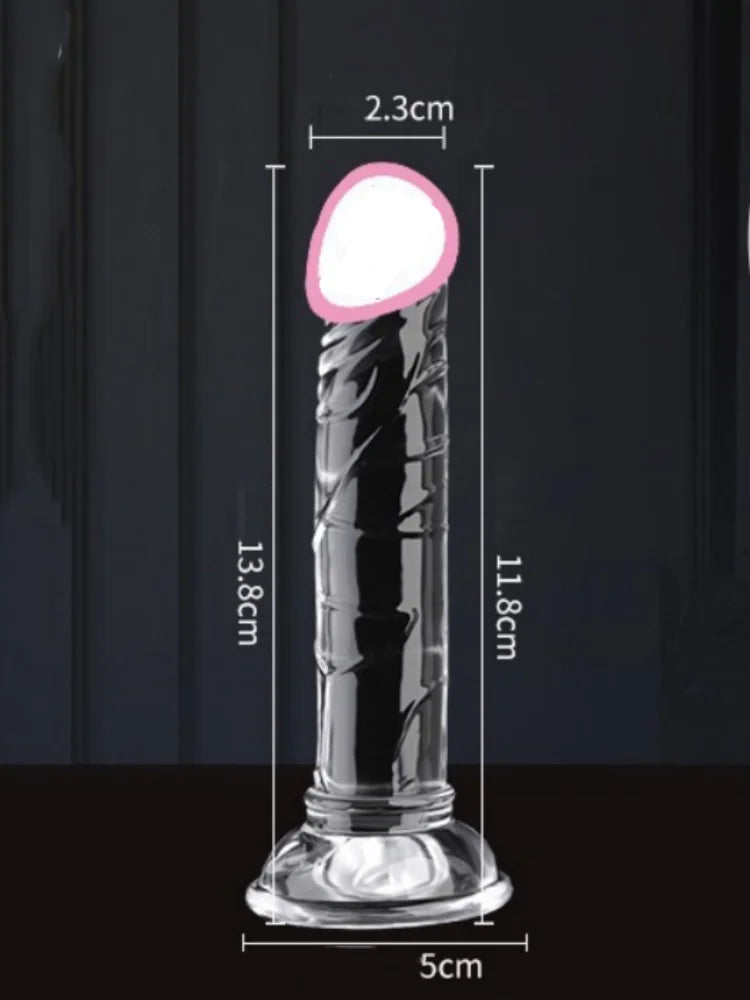 Crystal Penis Adult Sex Toy Masturbation Device Pudendal Toy Transparent Penis Adult Sex Products Available in Multiple Sizes