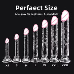 Crystal Penis Adult Sex Toy Masturbation Device Pudendal Toy Transparent Penis Adult Sex Products Available in Multiple Sizes