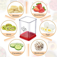 New Fruit Vegetable Speed Slicer With Push Plate Manual Cup Cutter Portable Banana Strawberry Slicing Tool Kitchen Accessories