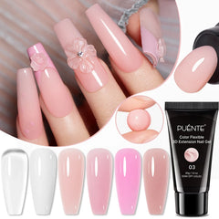 30g Non-Stick Hand Extension Nail Gel Clear White Pink Colors Solid Hard Gel For Building Nails 3D Carving UV Gel For Manicure