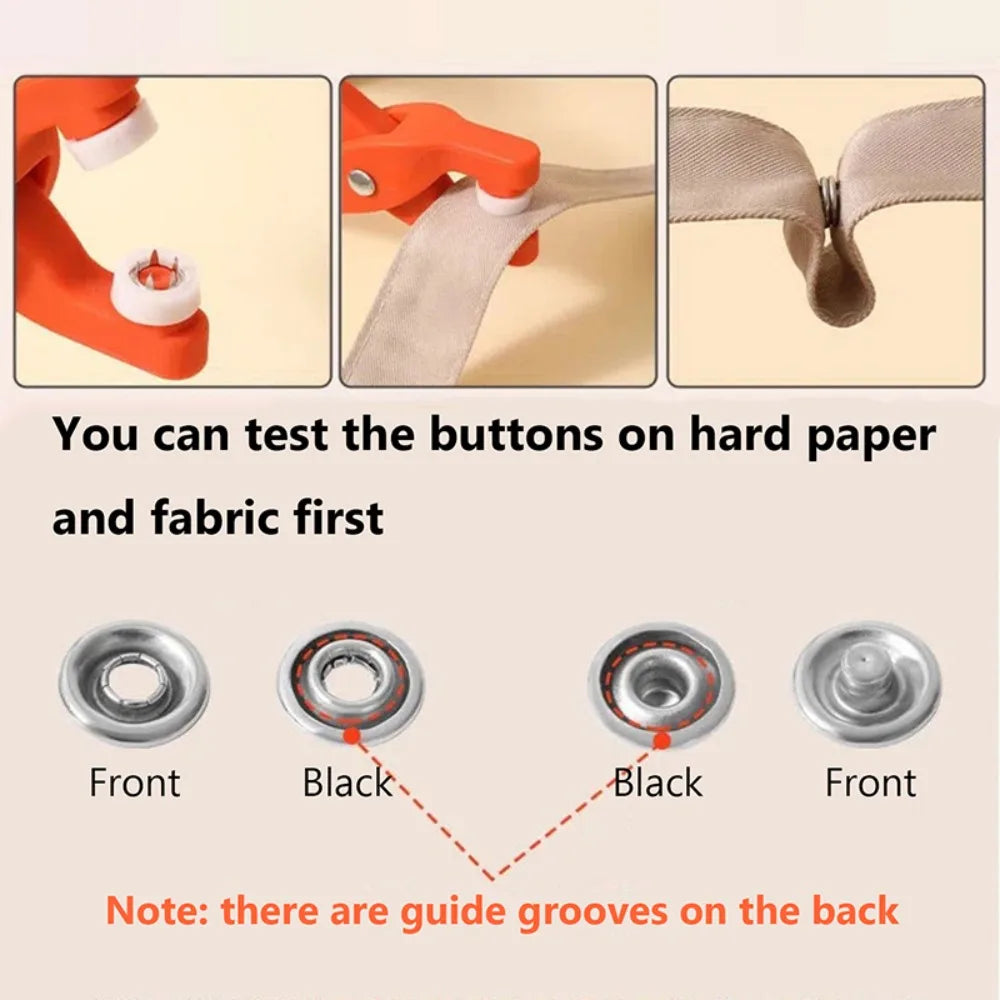 Metal Snaps Buttons Pliers Set Fasteners Tool Metal Sewing Buttons Press Studs Snap for Installing Clothes Bags