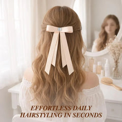 1/2pcs Magnetic Bow Hair Clip with Detachable Streamers — Sweet-Style Claw Clip for Women, Ideal for Half-Up Hairstyles