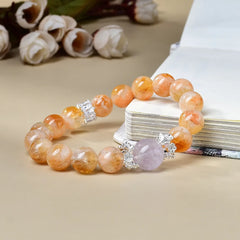 Natural Yellow Tower Crystal Purple Quartz Main Bead Bracelet Fashion Original Design Ladies Style Hand Chain TikTok Bestseller