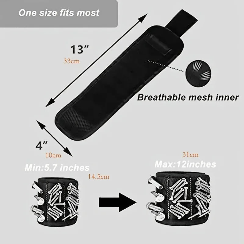 magnetic Powerful tool magnetic wristband - used to secure screws, nails, drill bits, and strong magnetic wrist tool kits parts