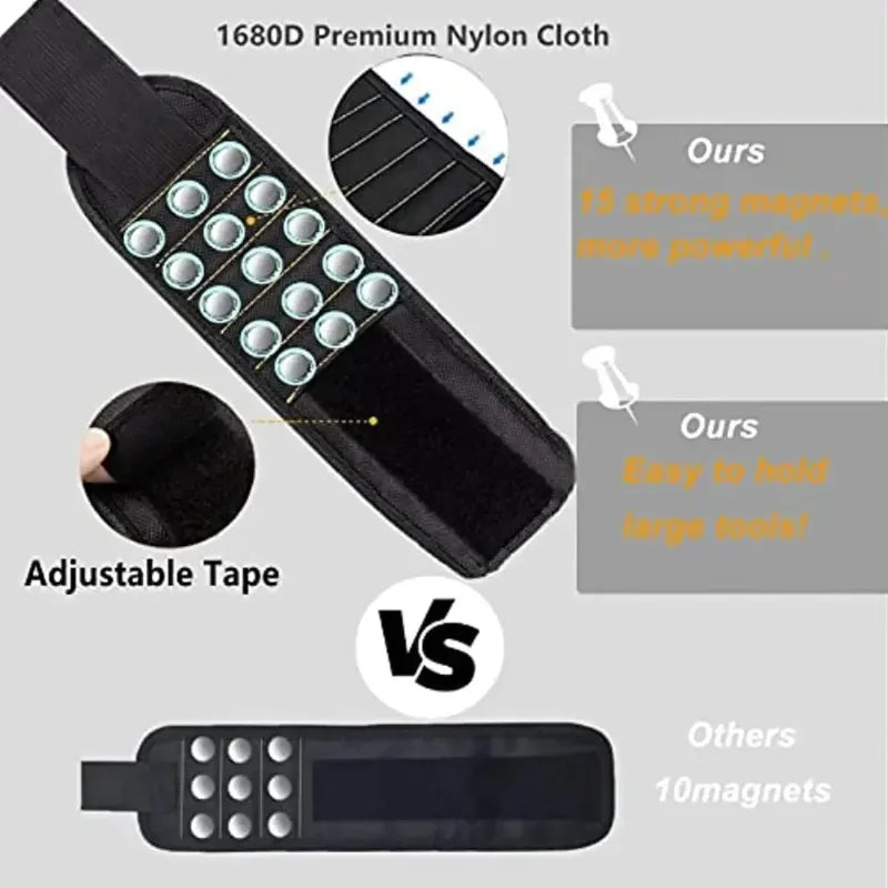 magnetic Powerful tool magnetic wristband - used to secure screws, nails, drill bits, and strong magnetic wrist tool kits parts