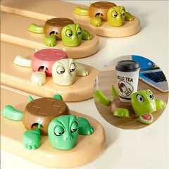 1PC Turtle Coaster Coffee Cup Holder with Hidden Toy Creative Beverage Rack for Home Decor Kitchen Office Tableware Decoration