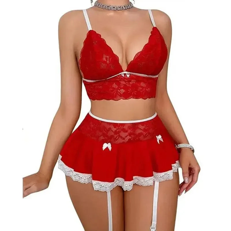 Women Sexy Lingerie Cute Bride Role Play Outfits Porn Cosplay Wedding Dress Crotchless Bodysuit Erotic Babydoll Costume Sets