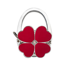 1pc Four Leaf Clover Design Foldable Handbag Hanger Folding Purse Table Hook Holder Handbag Hook for Office Table