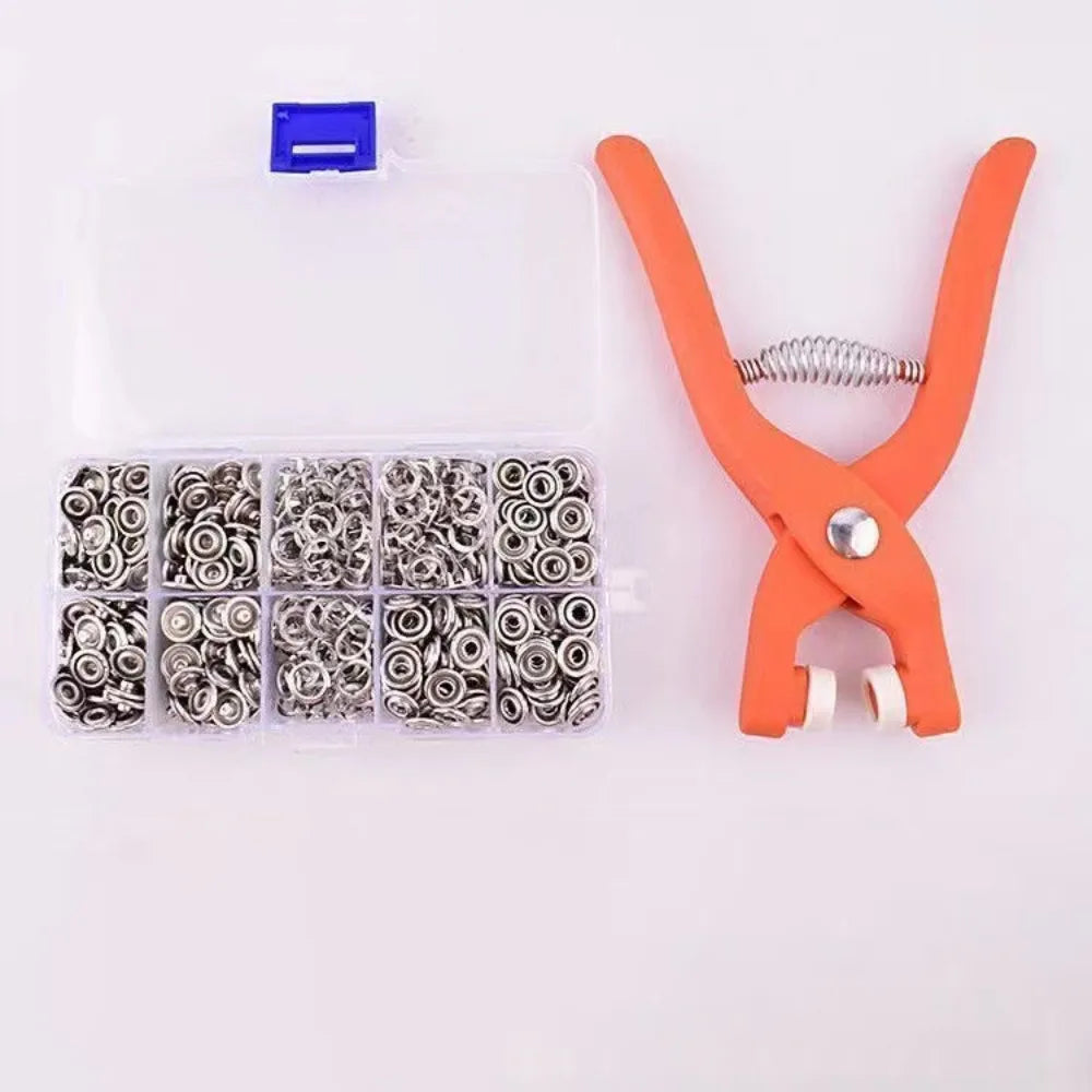 Metal Snaps Buttons Pliers Set Fasteners Tool Metal Sewing Buttons Press Studs Snap for Installing Clothes Bags