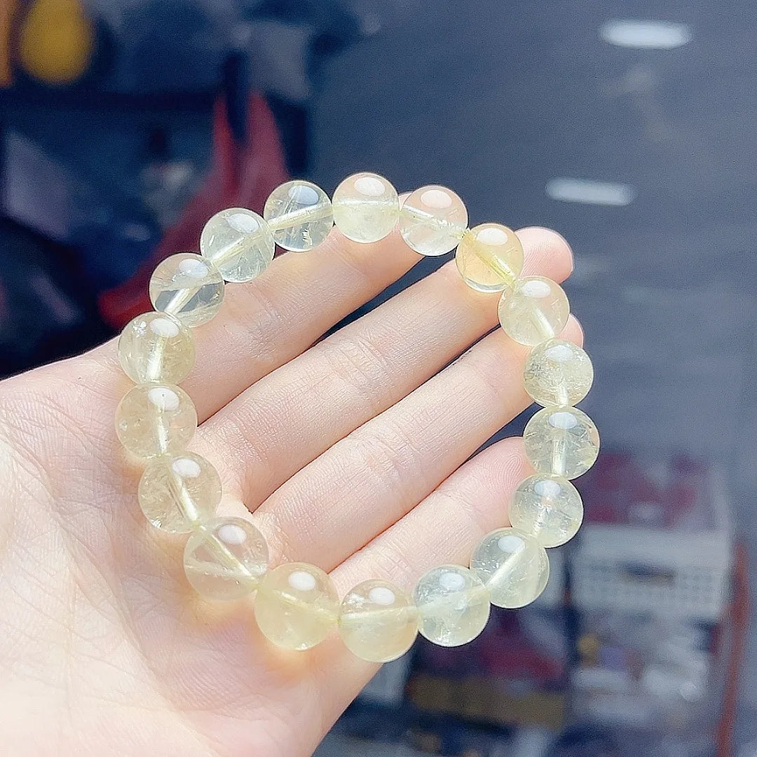 Natural Pink Crystal Women's Bracelet Peach Blossom Strawberry Crystal Women's Single Circle Bracelet Fashionable and Versatile