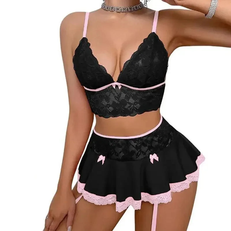 Women Sexy Lingerie Cute Bride Role Play Outfits Porn Cosplay Wedding Dress Crotchless Bodysuit Erotic Babydoll Costume Sets