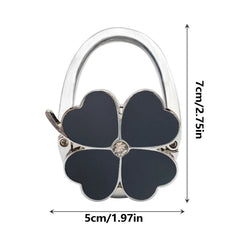 1pc Four Leaf Clover Design Foldable Handbag Hanger Folding Purse Table Hook Holder Handbag Hook for Office Table