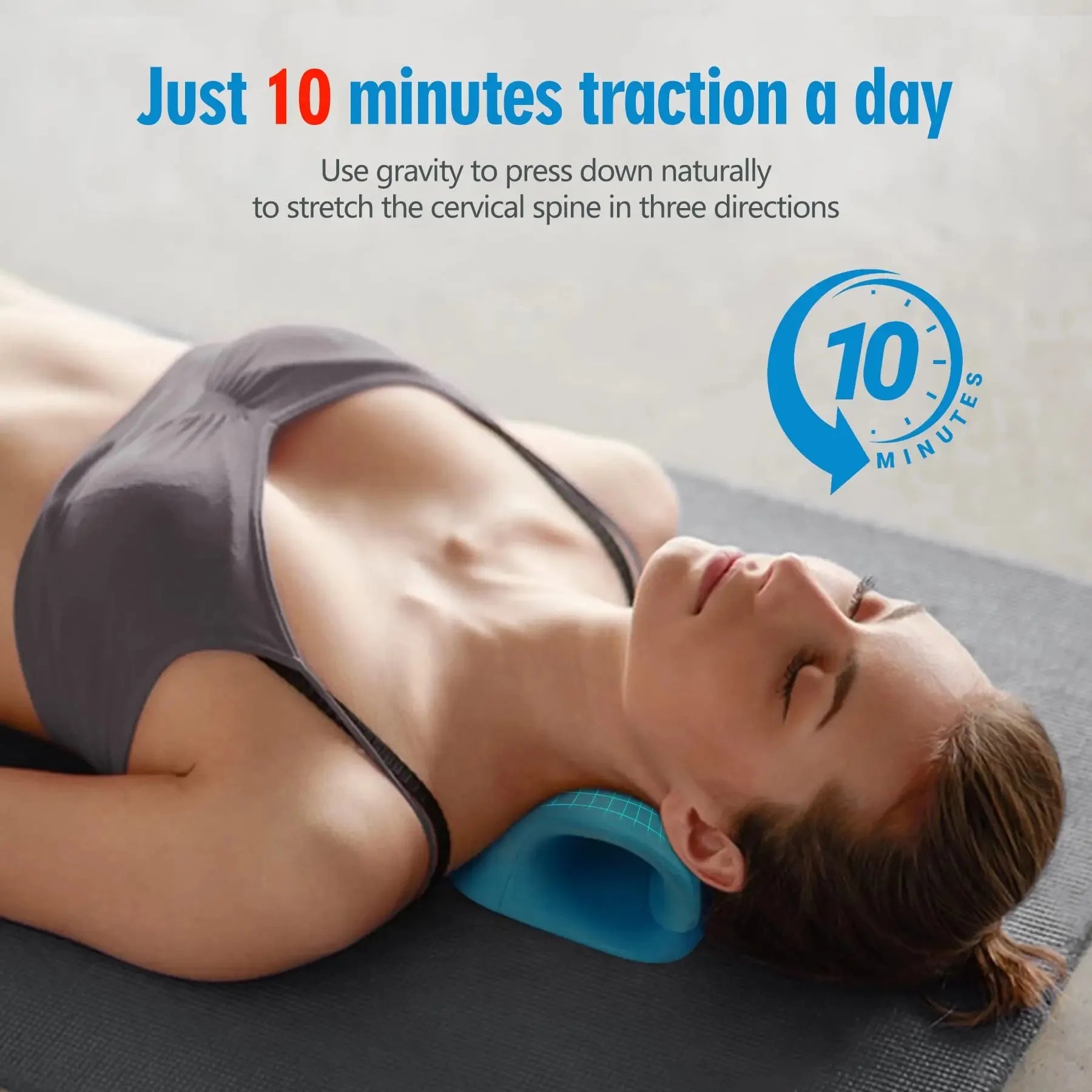 Cervical Neck Traction Pillow - Ergonomic Neck Stretcher for Pain Relief & Spine Alignment, Portable Neck Relaxer for Home