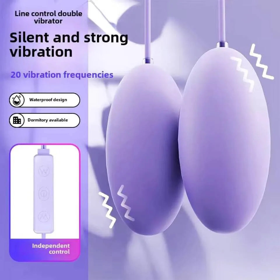 10 Frequency Double Vagina Balls Vibrator USB Silent Strong Shake In Front And Back For Foreplay Adult Fun Female Masturbation