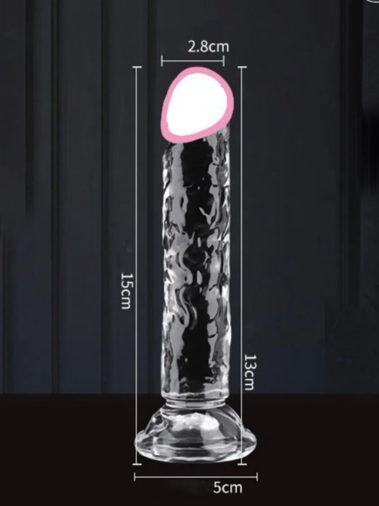 Crystal Penis Adult Sex Toy Masturbation Device Pudendal Toy Transparent Penis Adult Sex Products Available in Multiple Sizes