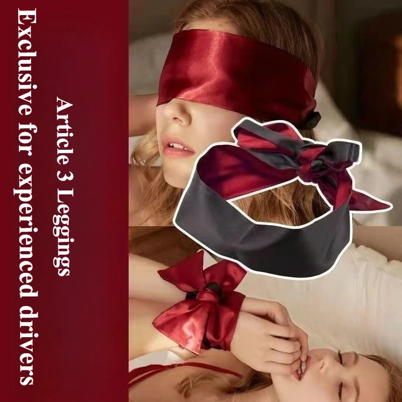 SM Sensory Play Kit Silk Bondage Set Adjustable Satin Restraints Teasing Game Smooth Masking Gear for Couples Erotic Escape
